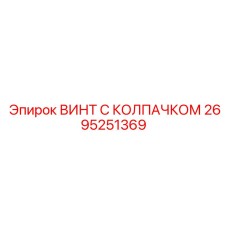 2695251369 ВИНТ С КОЛПАЧКОМ Epiroc