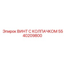 5540209800 ВИНТ С КОЛПАЧКОМ Epiroc