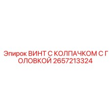 2657213324 ВИНТ С КОЛПАЧКОМ С ГОЛОВКОЙ Epiroc