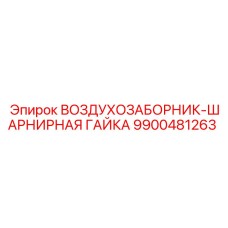 9900481263 ВОЗДУХОЗАБОРНИК-ШАРНИРНАЯ ГАЙКА Epiroc