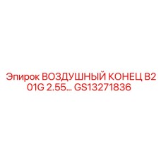 GS13271836 ВОЗДУШНЫЙ КОНЕЦ B201G 2.55 Epiroc