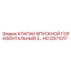 HC12571017 КЛАПАН ВПУСКНОЙ ГОРИЗОНТАЛЬНЫЙ 2
