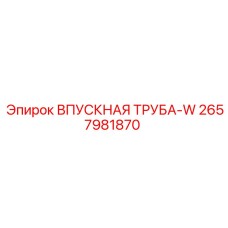 2657981870 ВПУСКНАЯ ТРУБА-W Epiroc