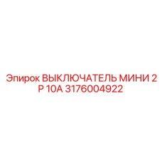 3176004922 ВЫКЛЮЧАТЕЛЬ МИНИ 2P 10A Epiroc