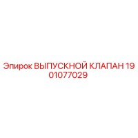 1901077029 ВЫПУСКНОЙ КЛАПАН Эпирок