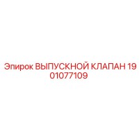 1901077109 ВЫПУСКНОЙ КЛАПАН Эпирок