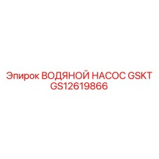 GS12619866 ВОДЯНОЙ НАСОС GSKT Epiroc
