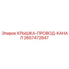 2657472847 КРЫШКА-ПРОВОД-КАНАЛ | Epiroc