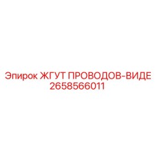 2658566011 ЖГУТ ПРОВОДОВ-ВИДЕ Эпирок
