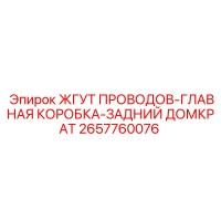 2657760076 ЖГУТ ПРОВОДОВ-ГЛАВНАЯ КОРОБКА-ЗАДНИЙ ДОМКРАТ Epiroc