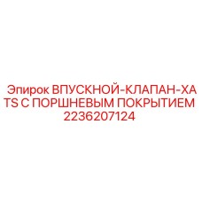 2236207124 ВПУСКНОЙ-КЛАПАН-XATS С ПОРШНЕВЫМ ПОКРЫТИЕМ Epiroc