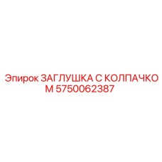 5750062387 ЗАГЛУШКА С КОЛПАЧКОМ Epiroc