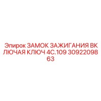 3092209863 ЗАМОК ЗАЖИГАНИЯ ВКЛЮЧАЯ КЛЮЧ 4C.109 | Epiroc